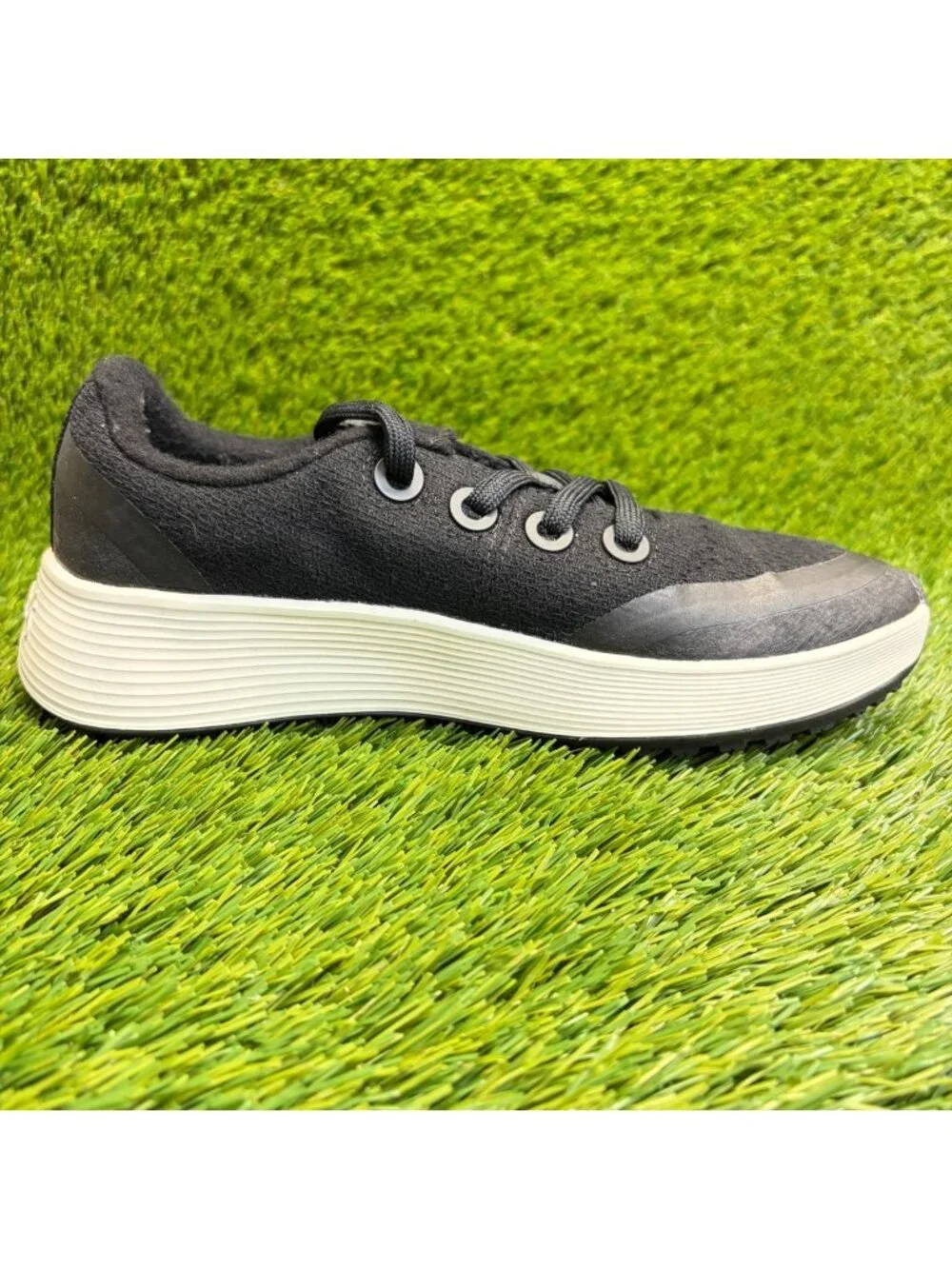 Allbirds Wool Runner Protect Womens Size 7 Black White Running Shoes Sneakers